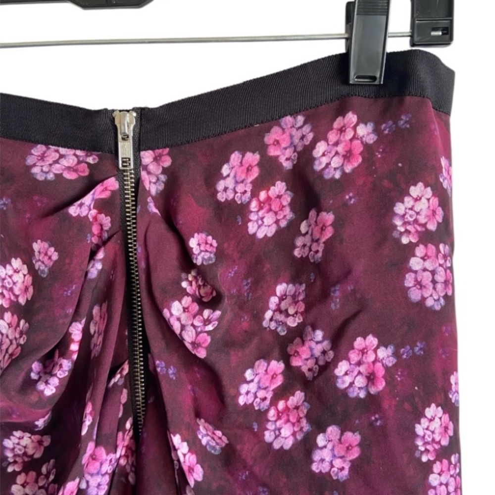 Band Of Outsiders Black Skirt with Pink and Purple Floral Design